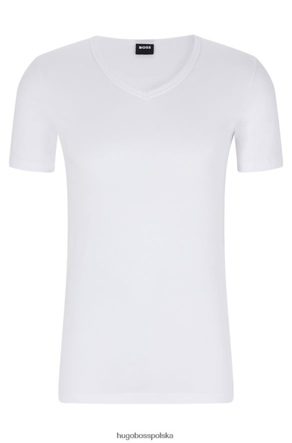 Hugo Boss hugo dwupak dopasowanych T-shirtów z elastycznej bawełny w kolorze białym biały R0X0H63372
