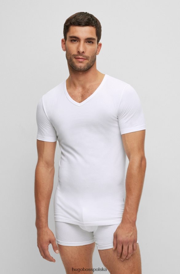 Hugo Boss hugo dwupak dopasowanych T-shirtów z elastycznej bawełny w kolorze białym biały R0X0H63372