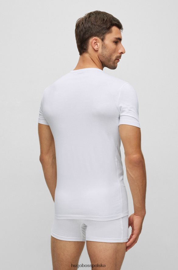 Hugo Boss hugo dwupak dopasowanych T-shirtów z elastycznej bawełny w kolorze białym biały R0X0H63372