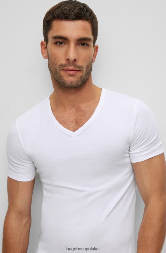Hugo Boss hugo dwupak dopasowanych T-shirtów z elastycznej bawełny w kolorze białym biały R0X0H63372
