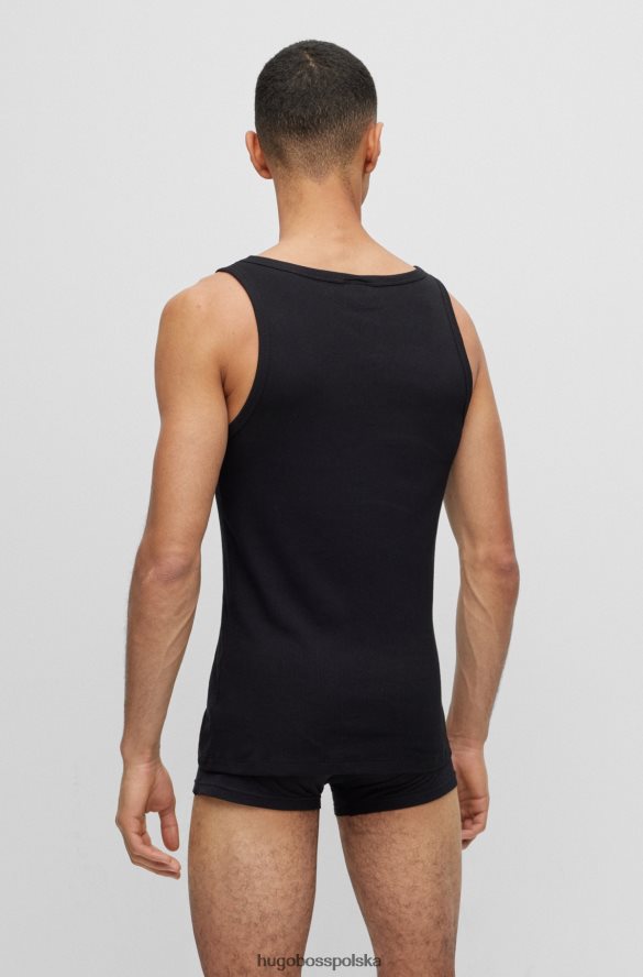 Hugo Boss hugo – dwupak kamizelek bieliźnianych z logo, z elastycznej bawełny, w kolorze białym biało-czarny R0X0H62943