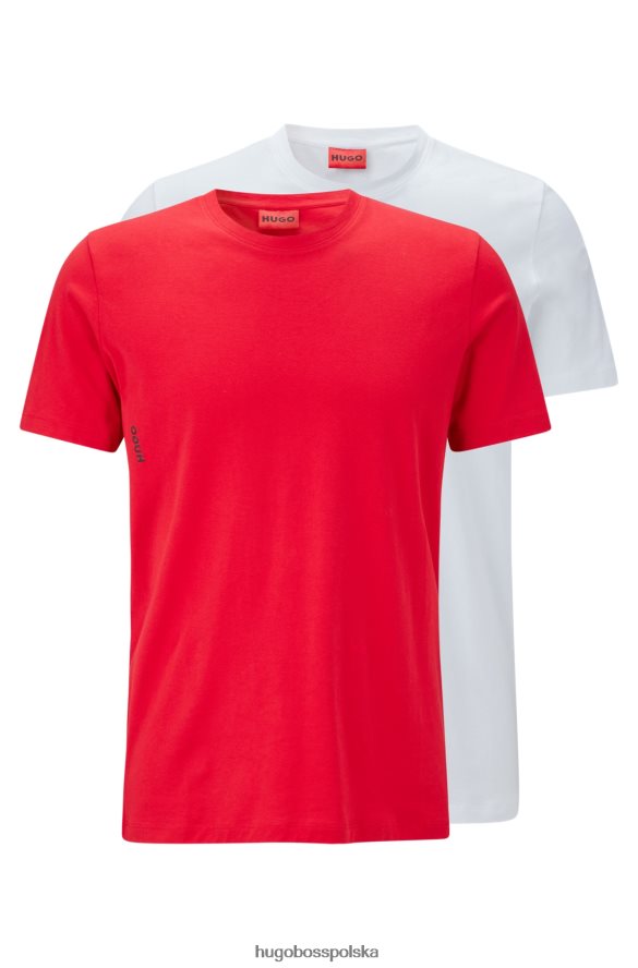 Hugo Boss hugo jasnoczerwony dwupak bawełnianych T-shirtów bieliźnianych z pionowym logo jasnoczerwony R0X0H61031
