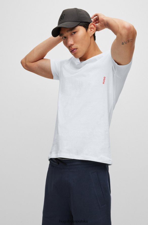 Hugo Boss hugo jasnoczerwony dwupak bawełnianych T-shirtów bieliźnianych z pionowym logo jasnoczerwony R0X0H61031