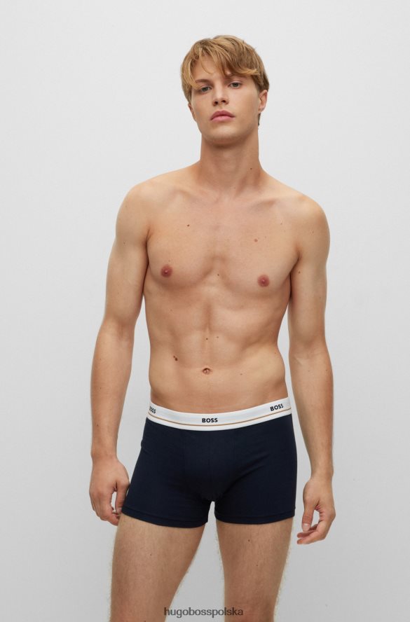 Hugo Boss hugo pięciopak czarnych spodenek z elastycznej bawełny z logo w pasie czarny/biały/czerwony R0X0H63039