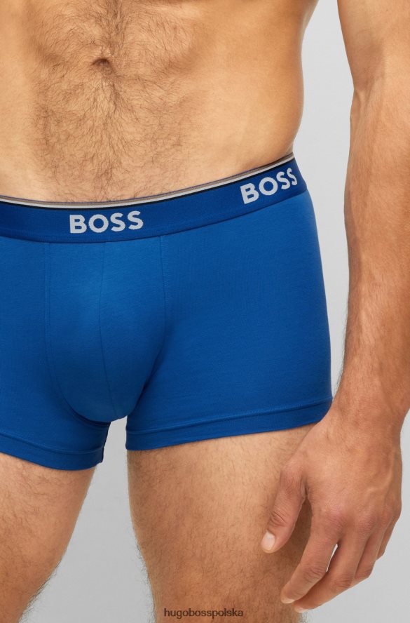 Hugo Boss hugo szaro-czarny trzypak bokserek z rozciągliwej bawełny z paskami z logo czarny/szary/niebieski R0X0H62121