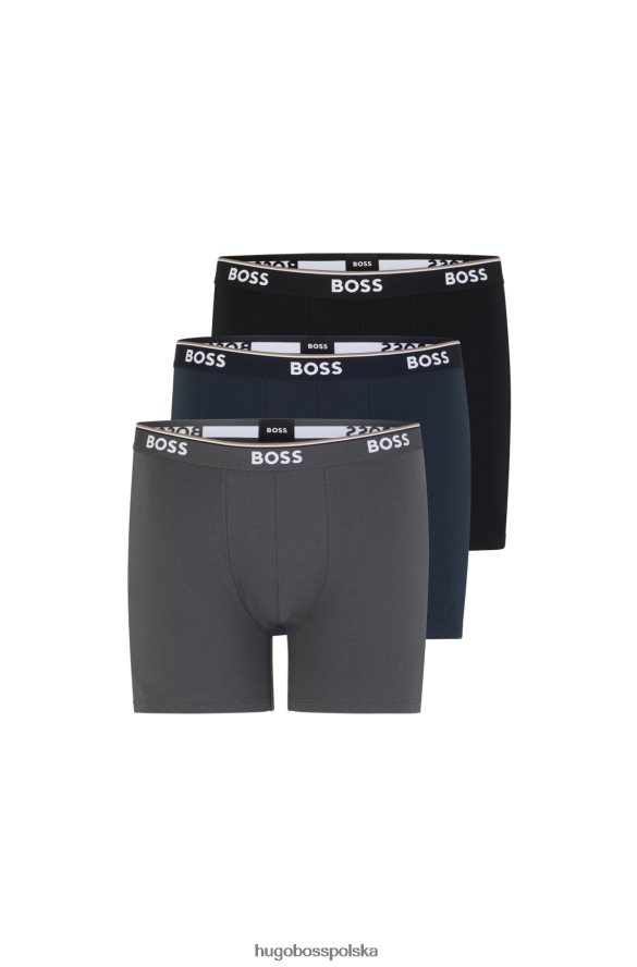 Hugo Boss hugo – trójpak bokserek ze stretchem, z paskiem z logo, w kolorze czarnym czarny/szary/niebieski R0X0H63310