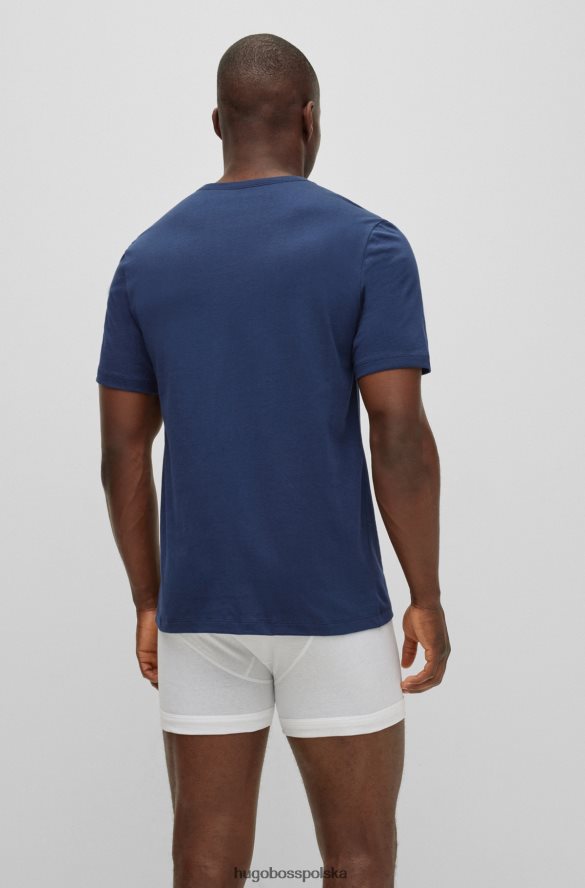 Hugo Boss hugo trzypak T-shirtów z dekoltem w kształcie litery V, z bawełnianego dżerseju w kolorze jasnoniebieskim jasny niebieski R0X0H62296