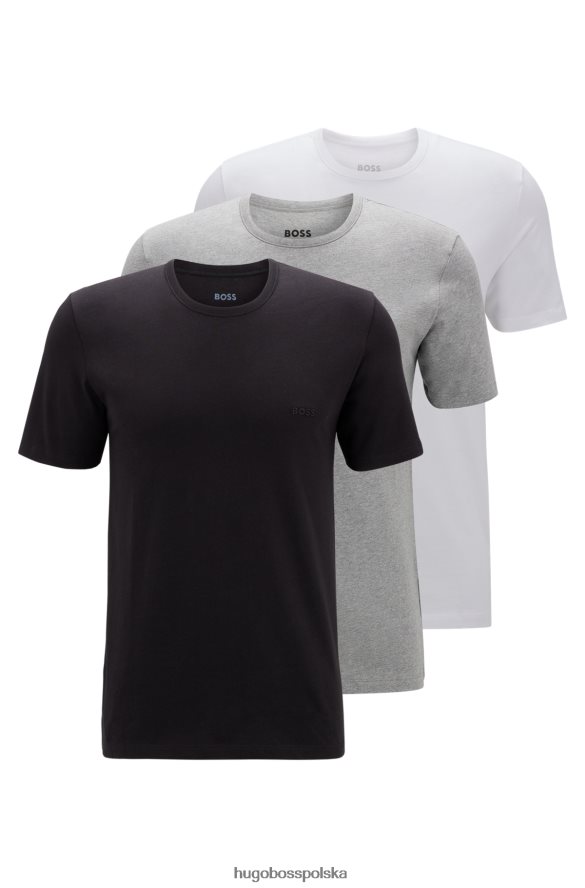 Hugo Boss hugo – trzypak białych t-shirtów z haftowanym logo biały/szary/czarny R0X0H61354