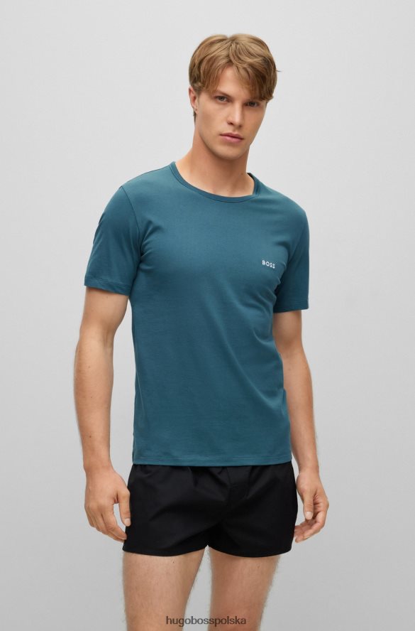 Hugo Boss hugo trzypak bieliźnianych koszulek z bawełnianego dżerseju w kolorze czarnym czarno-niebieski R0X0H61252