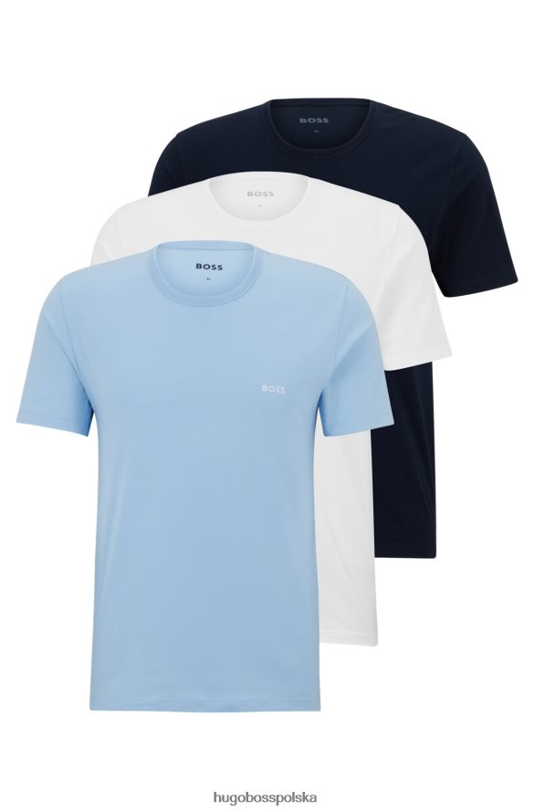 Hugo Boss hugo trzypak bielizny z logo, z bawełnianego dżerseju, w kolorze białym biały/ciemny niebieski R0X0H61949