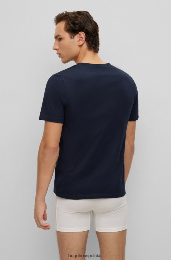 Hugo Boss hugo trzypak bielizny z logo, z bawełnianego dżerseju, w kolorze białym biały/ciemny niebieski R0X0H61949