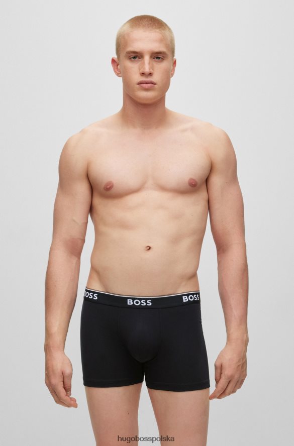 Hugo Boss hugo trzypak bokserek z rozciągliwej bawełny z logo w kolorze czarnym czarny R0X0H62344