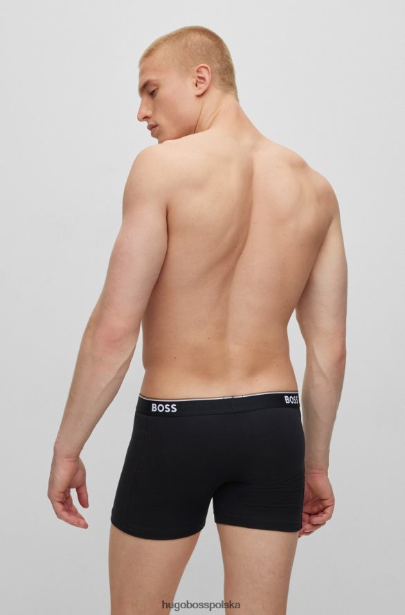 Hugo Boss hugo trzypak bokserek z rozciągliwej bawełny z logo w kolorze czarnym czarny R0X0H62344
