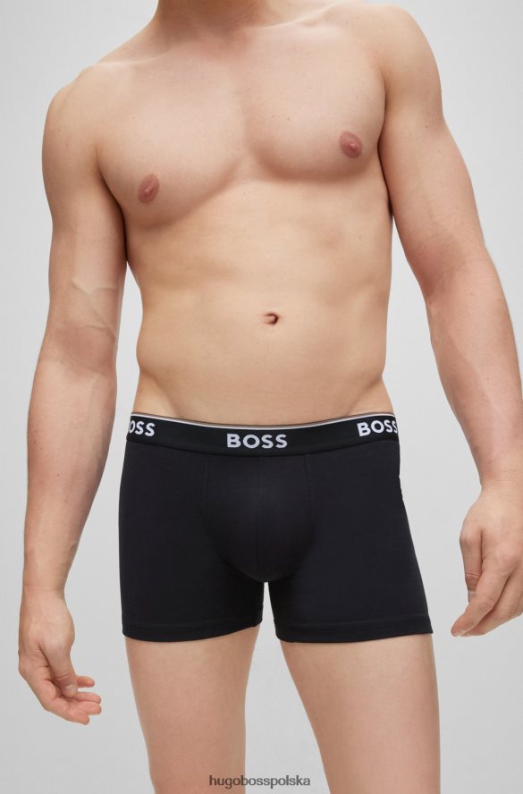 Hugo Boss hugo trzypak bokserek z rozciągliwej bawełny z logo w kolorze czarnym czarny R0X0H62344