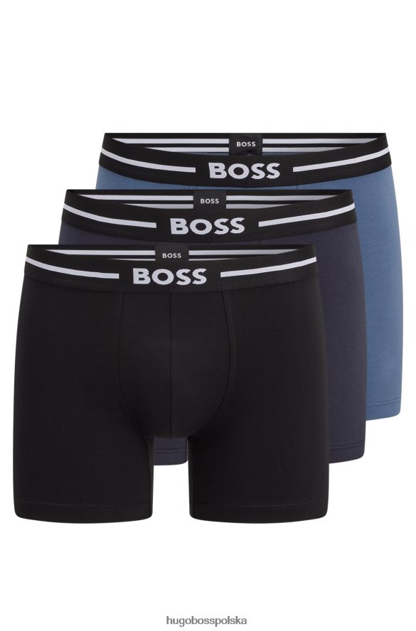 Hugo Boss hugo trzypak bokserek z rozciągliwej bawełny z wzorzystymi paskami z logo wzorzyste R0X0H61294