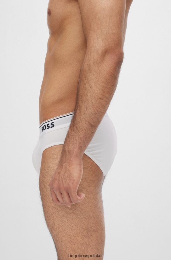 Hugo Boss hugo trzypak majtek ze stretchu bawełnianego z paskiem z logo w kolorze czarnym czarny/biały/niebieski R0X0H62025