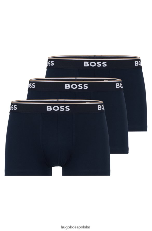Hugo Boss hugo trzypak spodni ze stretchem bawełnianych z paskiem z logo w kolorze ciemnoniebieskim ciemny niebieski R0X0H62122