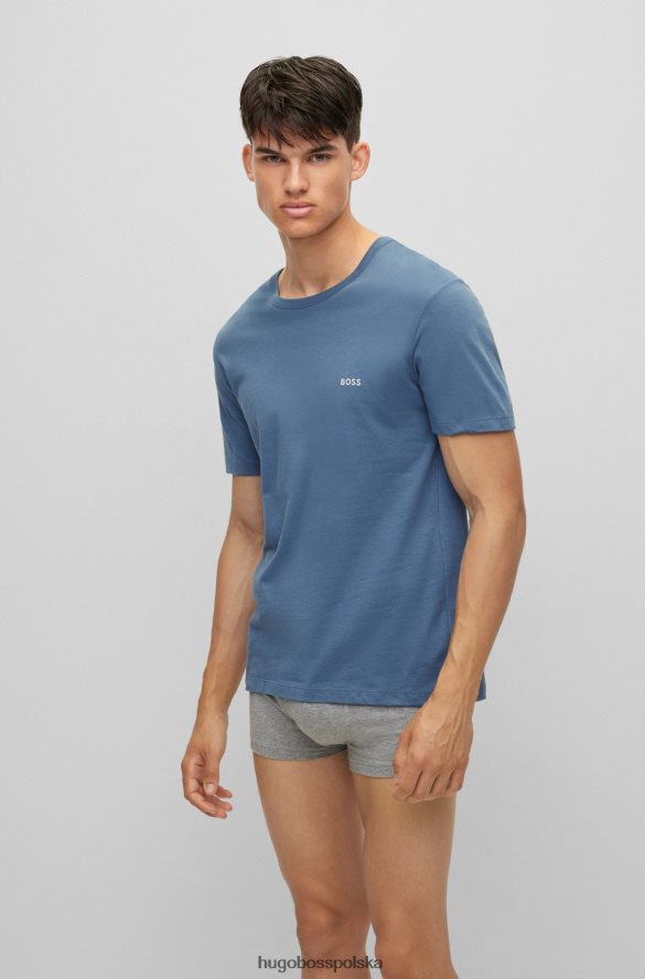 Hugo Boss niebieski hugo trzypak bielizny-t-shirtów z bawełnianego dżerseju niebieski R0X0H61250