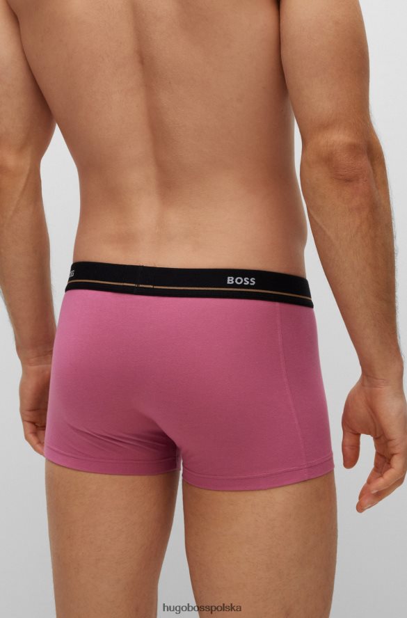 Hugo Boss pięciopak bokserek z elastycznej bawełny z paskami z logo Hugo wzorzyste R0X0H61327