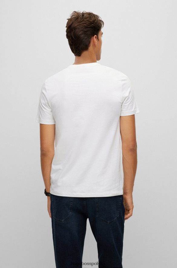Hugo Boss trójpak bielizny-t-shirtów z nadrukiem czerwonego logo Hugo White biały R0X0H61041