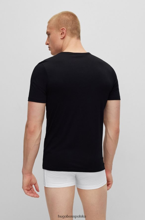 Hugo Boss trzypak T-shirtów z dekoltem w kształcie litery V, z bawełnianego dżerseju Hugo w kolorze czarnym czarny R0X0H62299