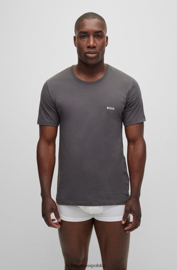 Hugo Boss trzypak białych T-shirtów hugo z haftowanym logo biały/niebieski/szary R0X0H61355