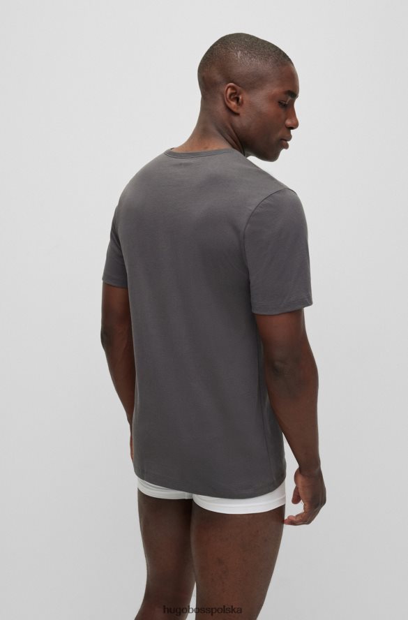 Hugo Boss trzypak białych T-shirtów hugo z haftowanym logo biały/niebieski/szary R0X0H61355