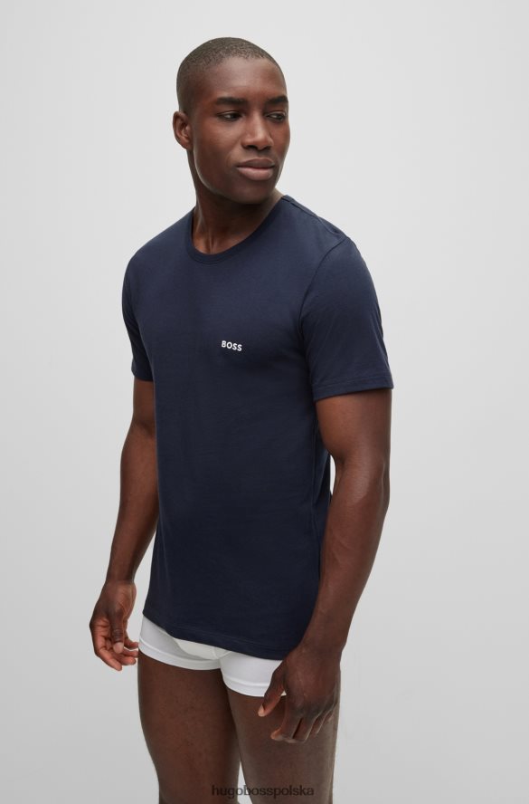 Hugo Boss trzypak białych T-shirtów hugo z haftowanym logo biały/niebieski/szary R0X0H61355