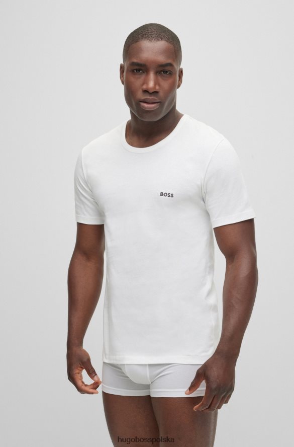 Hugo Boss trzypak białych T-shirtów hugo z haftowanym logo biały/niebieski/szary R0X0H61355