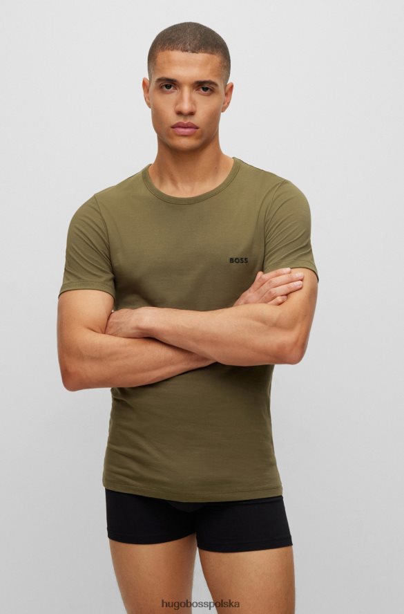Hugo Boss trzypak bielizny-t-shirtów z bawełnianego dżerseju w kolorze zielonym hugo zielony R0X0H61253