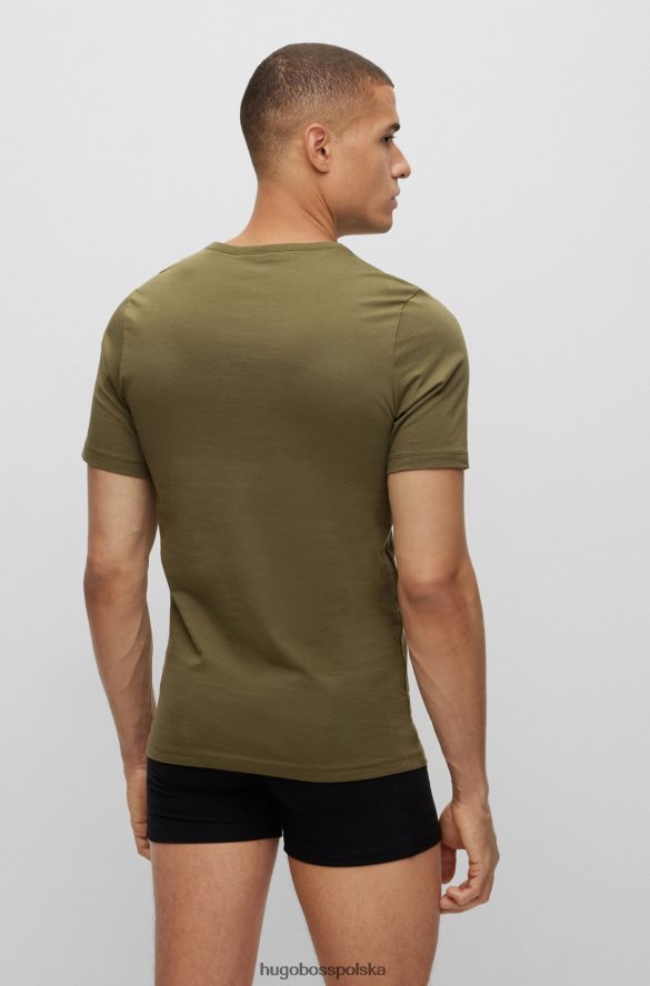 Hugo Boss trzypak bielizny-t-shirtów z bawełnianego dżerseju w kolorze zielonym hugo zielony R0X0H61253