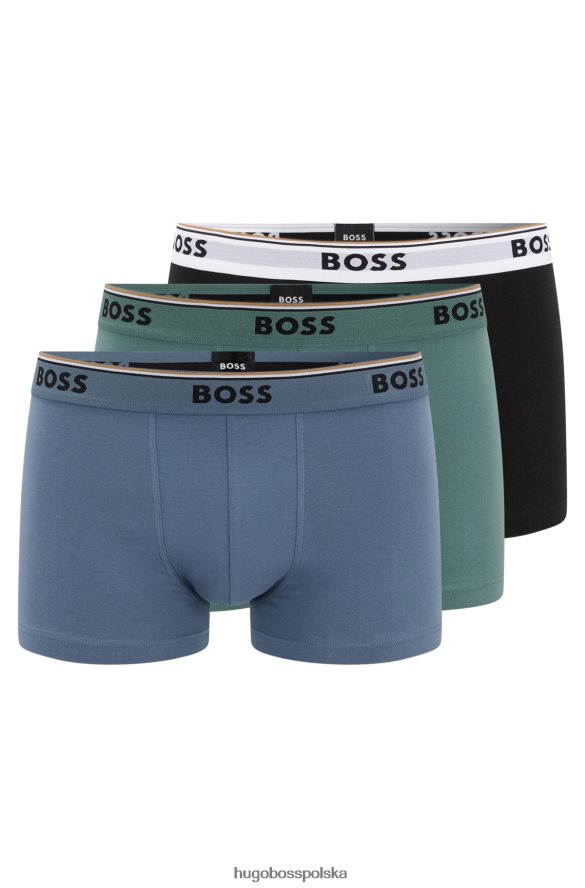 Hugo Boss trzypak bokserek z elastycznej bawełny z paskami z logo i wzorem hugo wzorzyste R0X0H61397