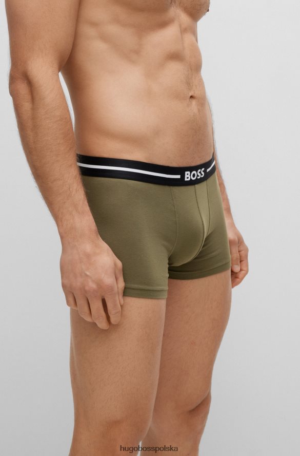 Hugo Boss trzypak bokserek z elastycznej bawełny z paskiem w talii z logo hugo wzorzyste R0X0H61289