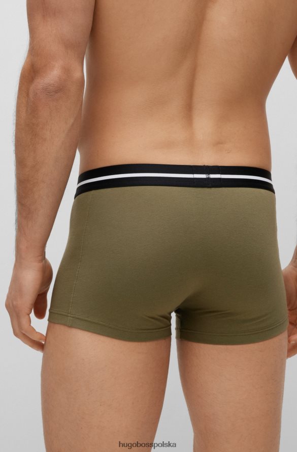 Hugo Boss trzypak bokserek z elastycznej bawełny z paskiem w talii z logo hugo wzorzyste R0X0H61289