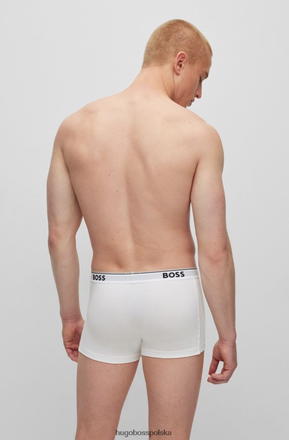 Hugo Boss trzypak bokserek z elastycznej bawełny z paskiem z logo, białe hugo biały R0X0H62117
