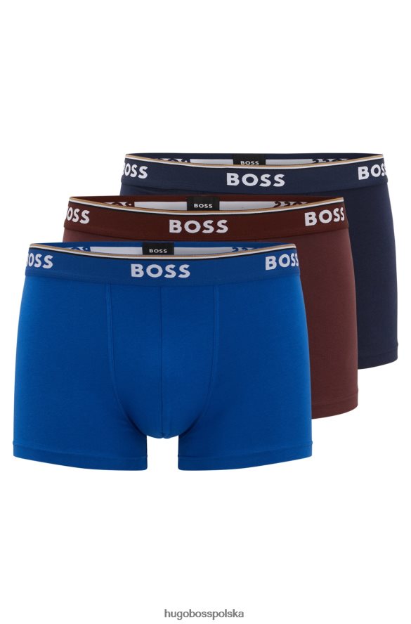 Hugo Boss trzypak bokserek z elastycznej bawełny z wzorzystymi paskami z logo hugo wzorzyste R0X0H61399