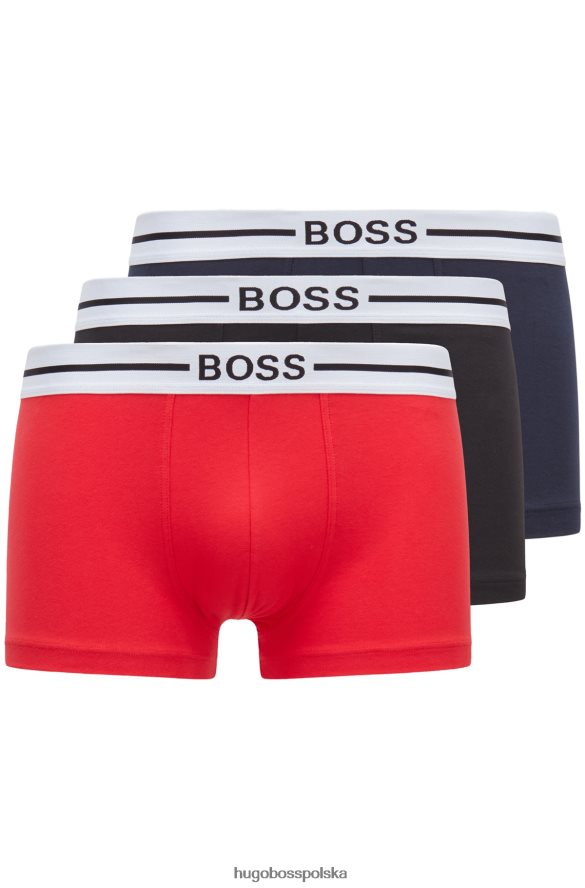 Hugo Boss trzypak bokserek z elastycznej bawełny ze wzorem w paski z logo hugo wzorzyste R0X0H61458
