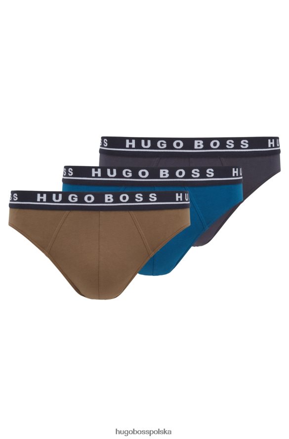 Hugo Boss trzypak majtek hugo ze stretchu bawełnianego ze wzorami w pasie z logo wzorzyste R0X0H62424