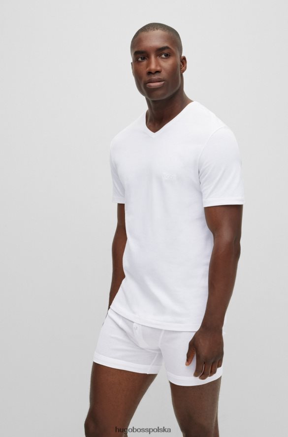 Hugo Boss trzypak t-shirtów z dekoltem w kształcie litery V, z bawełnianego dżerseju, w kolorze białym hugo biały/szary/czarny R0X0H62297