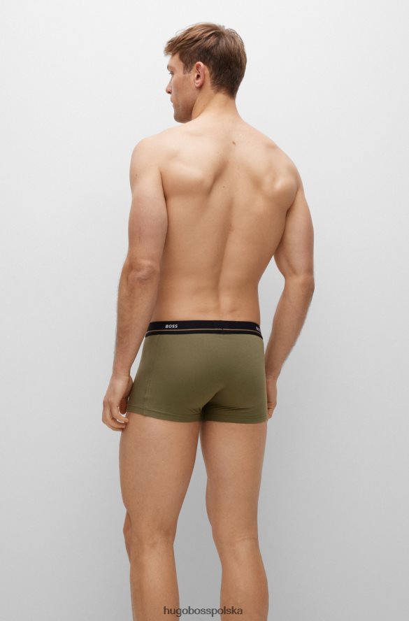 Hugo Boss wzorzysty pięciopak kąpielówek z rozciągliwej bawełny z paskami z logo hugo wzorzyste R0X0H61326