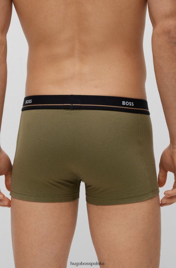 Hugo Boss wzorzysty pięciopak kąpielówek z rozciągliwej bawełny z paskami z logo hugo wzorzyste R0X0H61326