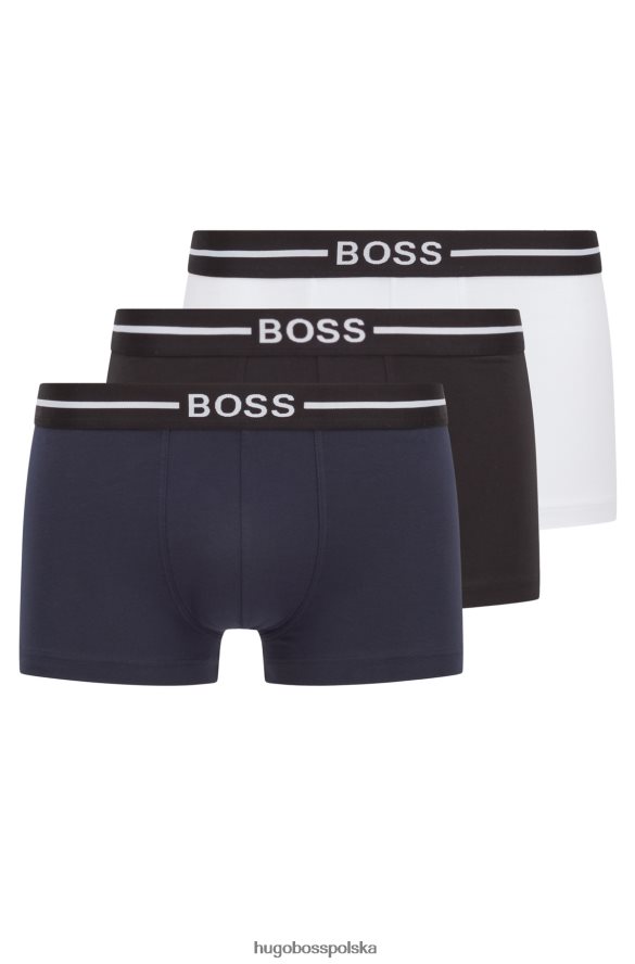 Hugo Boss wzorzysty trzypak bokserek hugo ze stretchu bawełnianego z paskiem z logo wzorzyste R0X0H61460