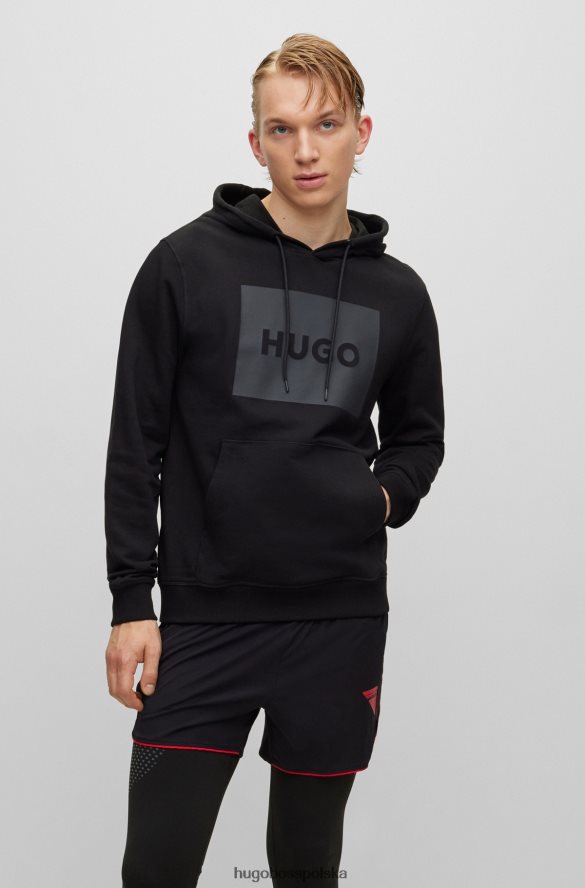 Hugo Boss Bluza z kapturem hugo z nadrukiem logo w kolorze czarnym czarny R0X0H64210