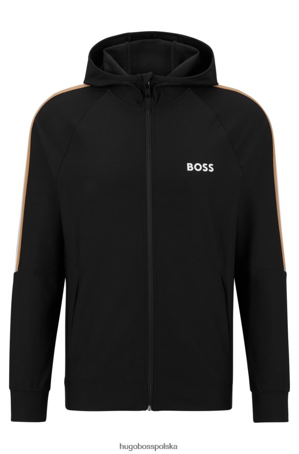 Hugo Boss Czarna, zapinana na zamek bluza Hugo z aktywnego elastycznego dżerseju z logo czarny R0X0H63560