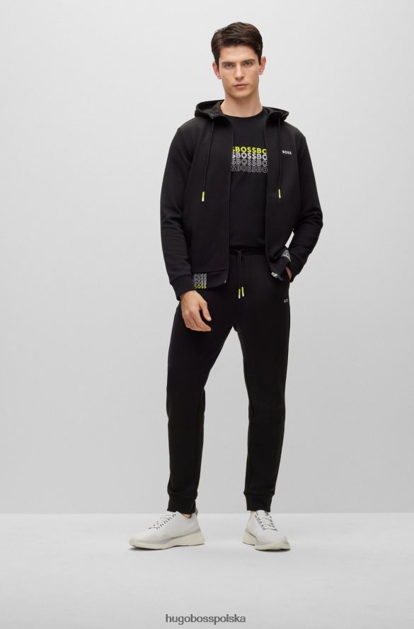 Hugo Boss Czarna, zapinana na zamek bluza Hugo z wielobarwnymi logo czarny R0X0H63960