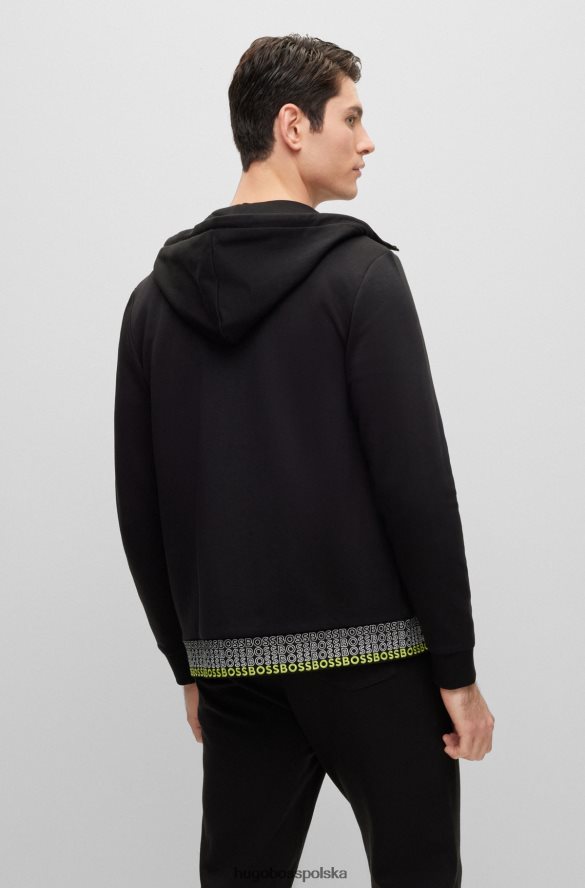 Hugo Boss Czarna, zapinana na zamek bluza Hugo z wielobarwnymi logo czarny R0X0H63960