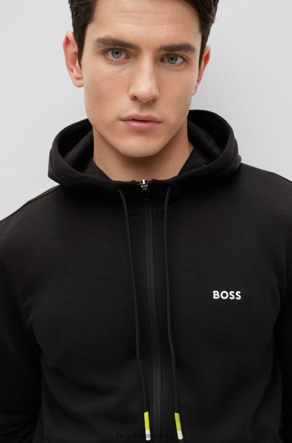 Hugo Boss Czarna, zapinana na zamek bluza Hugo z wielobarwnymi logo czarny R0X0H63960