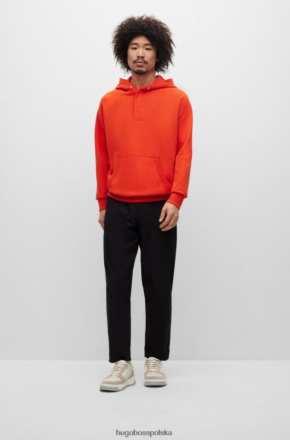 Hugo Boss Czerwona bluza z kapturem hugo z mieszanki bawełny i haftowanymi logo czerwony R0X0H63567