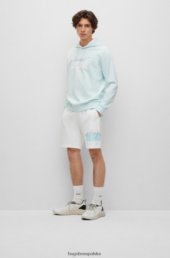 Hugo Boss bluza frotte z odręcznym logo jasnoniebieskim hugo jasny niebieski R0X0H62994