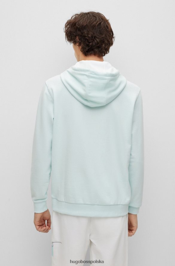 Hugo Boss bluza frotte z odręcznym logo jasnoniebieskim hugo jasny niebieski R0X0H62994